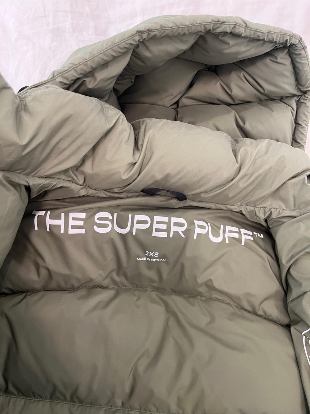 Aritzia Super Puff Long Olive Green Hooded Puffer Down Coat Like New XXS - Picture 8 of 9
